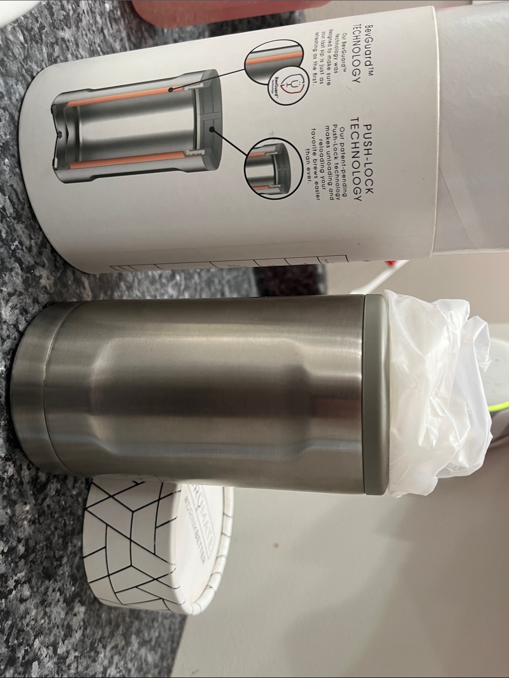 Brushed Stainless Steel Countertop Trash Can - Silver